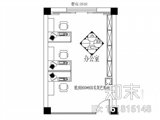 某现代办公楼办公室装修图（含效果）cad施工图下载【ID:161816148】
