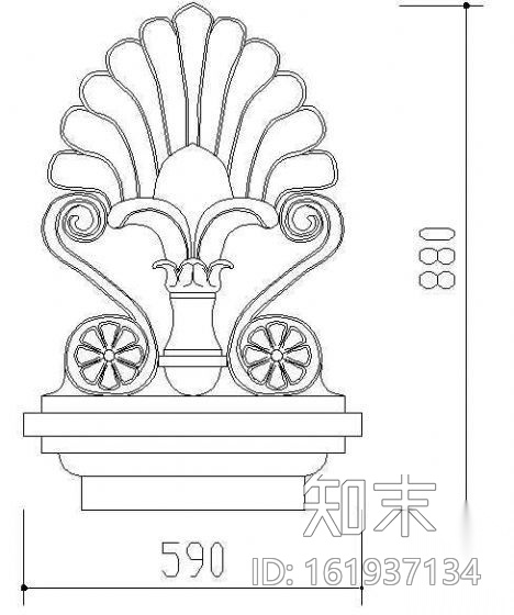 花饰浮雕cad施工图下载【ID:161937134】