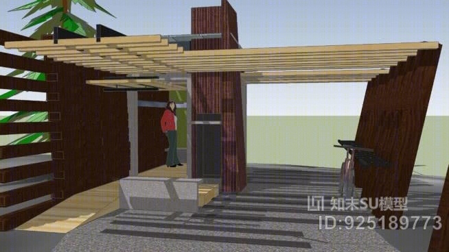 骑自行车的避难所SU模型下载【ID:925189773】