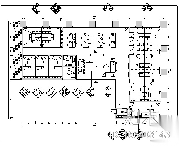 [深圳]证券交易所办公空间设计施工图cad施工图下载【ID:166408143】