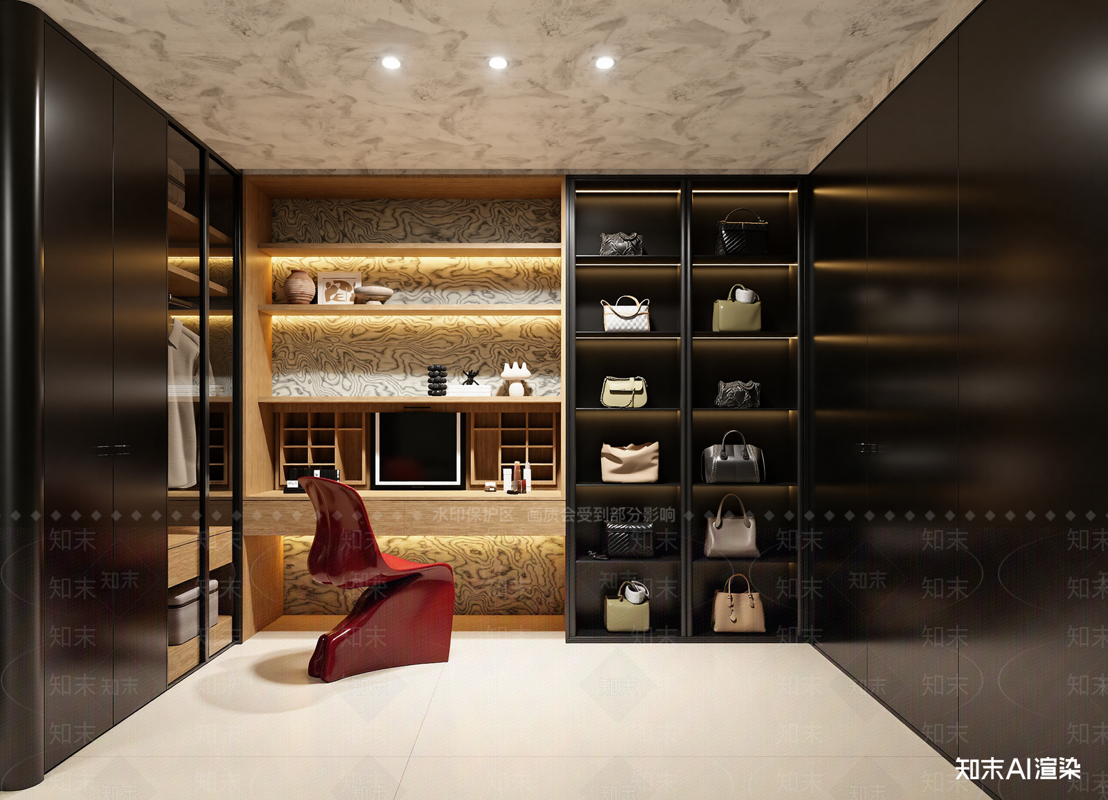 现代衣帽间3D模型下载【ID:1215146345】
