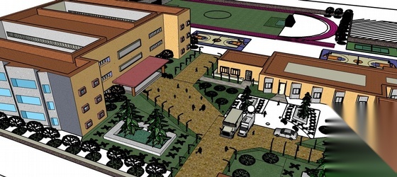 某三层十八班小学建筑方案图(含效果图)施工图下载【ID:165932138】