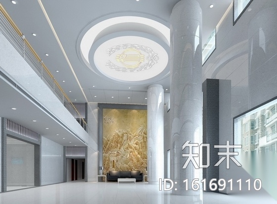 [湖南]某现代办公楼装修施工图（含效果）cad施工图下载【ID:161691110】