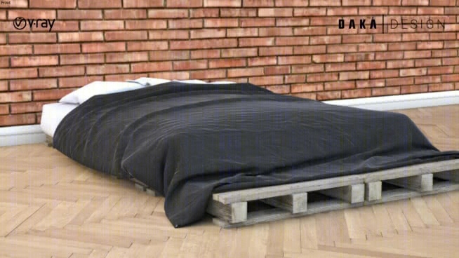 托盘双人床SU模型下载【ID:930148902】