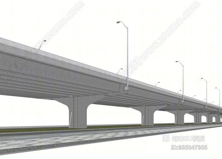 高架桥公路SU模型下载【ID:935047305】
