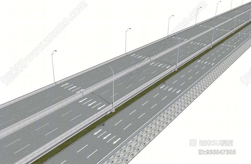 高架桥公路SU模型下载【ID:935047305】