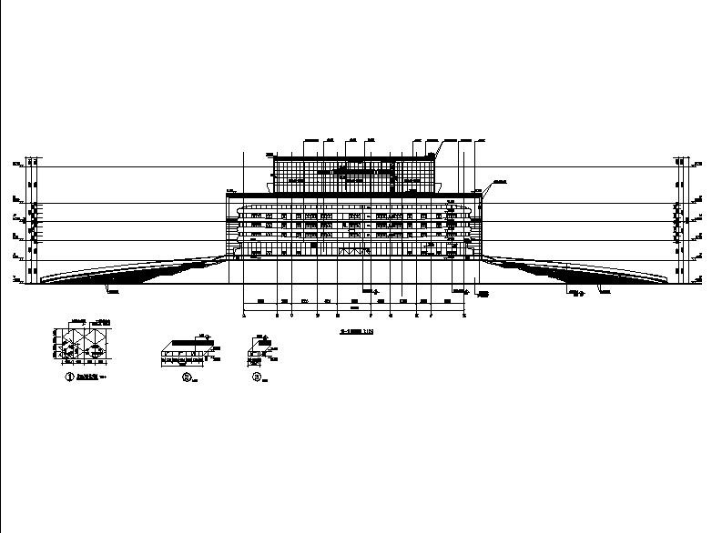[山西]螺旋状金属屋面县级演出大剧院建筑施工图cad施工图下载【ID:160725155】