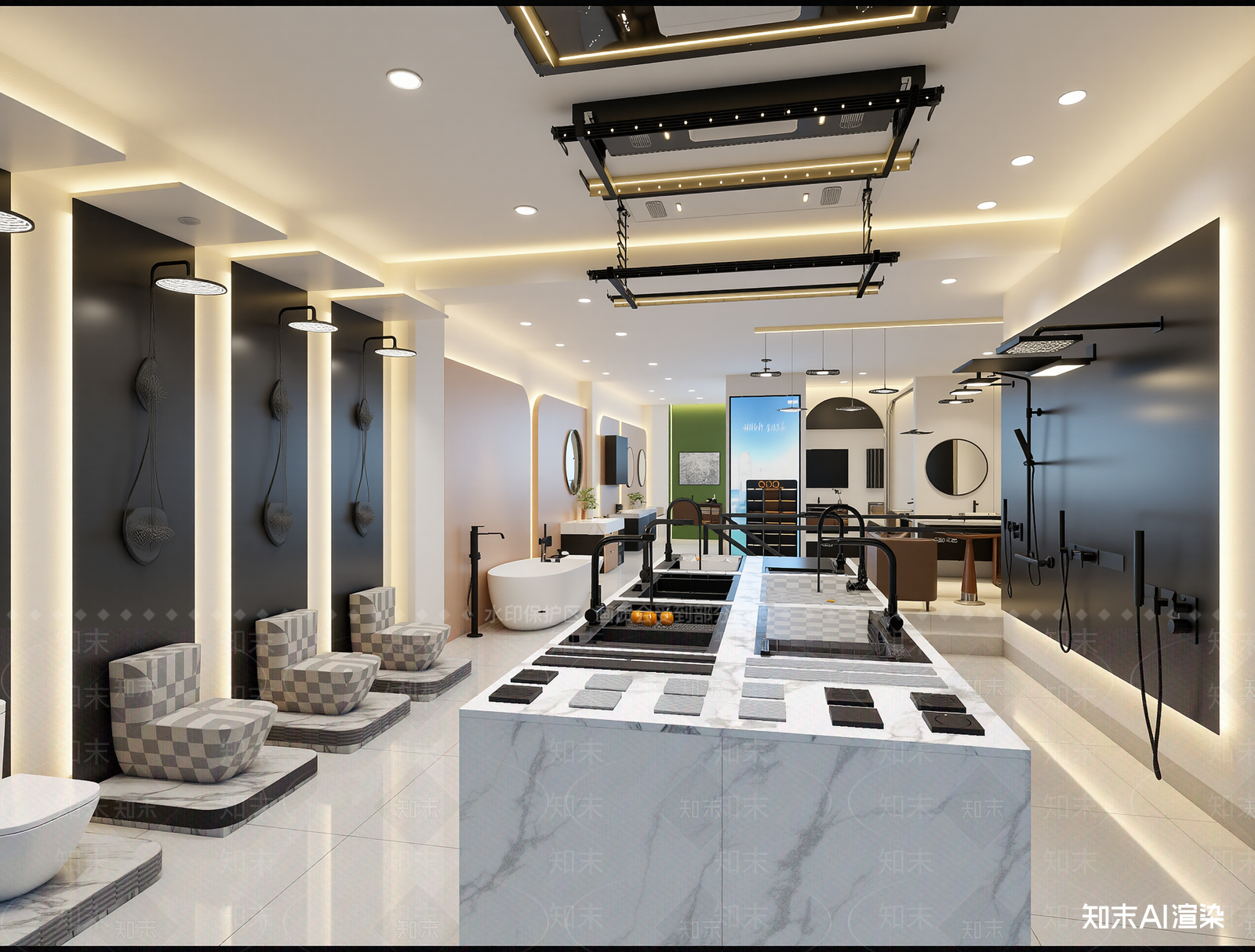 现代卫浴展厅3D模型下载【ID:1215159182】