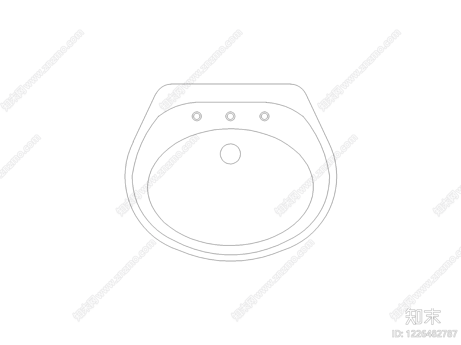成品洗手盆cad施工图下载【ID:1226482787】