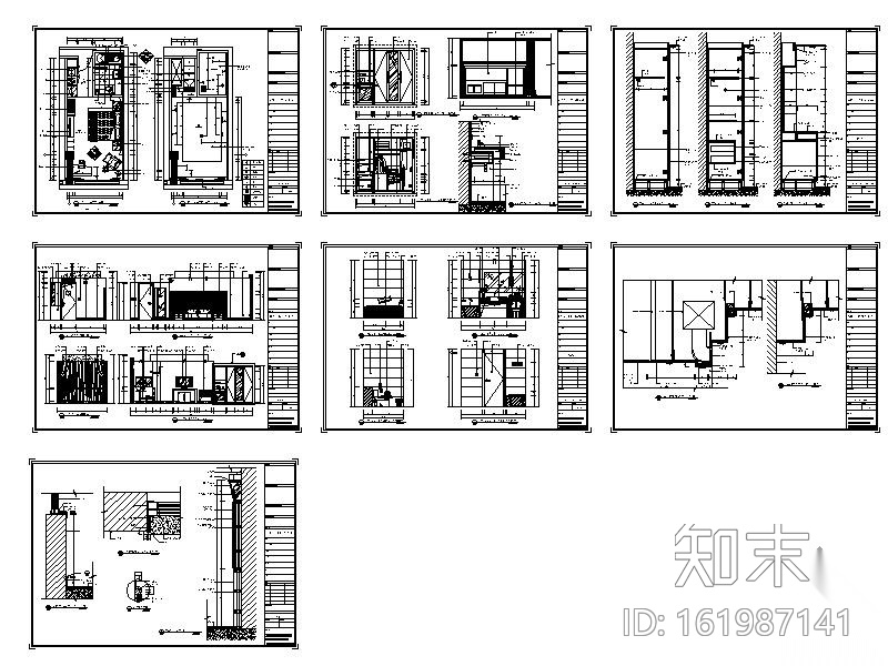 某国际酒店双人客房室内装修图cad施工图下载【ID:161987141】