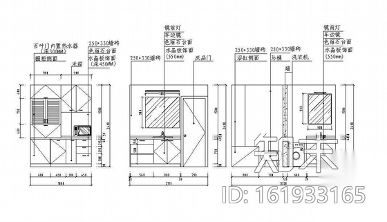 某三居家装施工图cad施工图下载【ID:161933165】