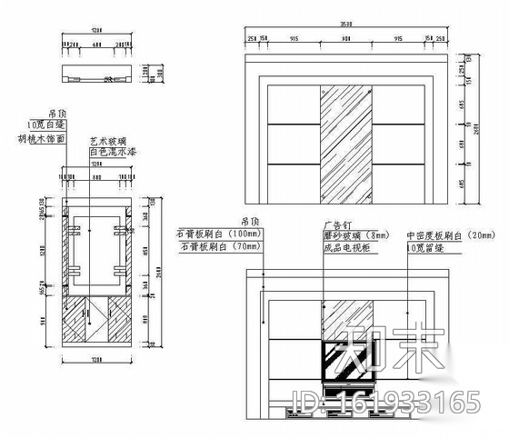 某三居家装施工图cad施工图下载【ID:161933165】