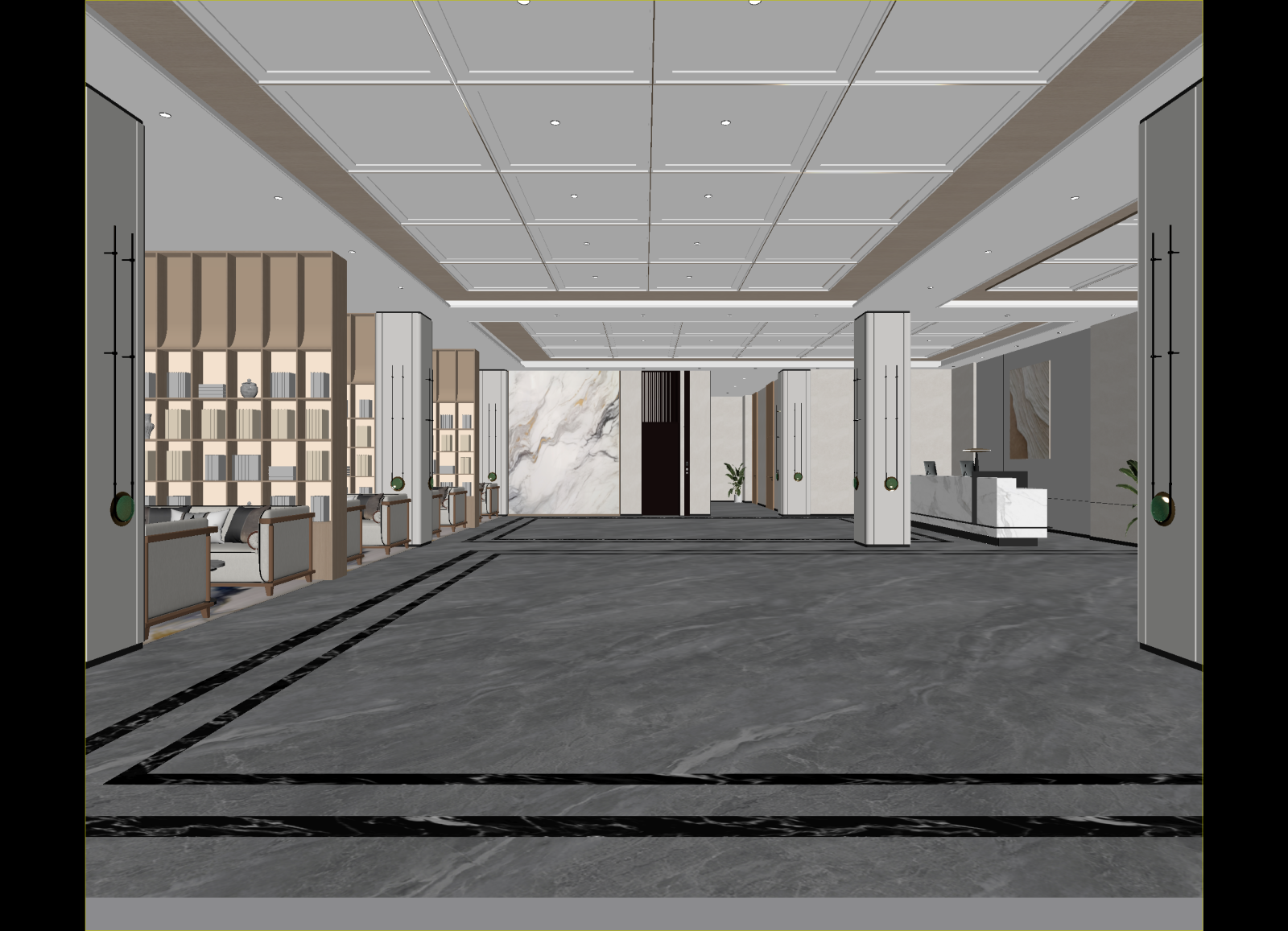 现代酒店大堂3D模型下载【ID:1215019118】