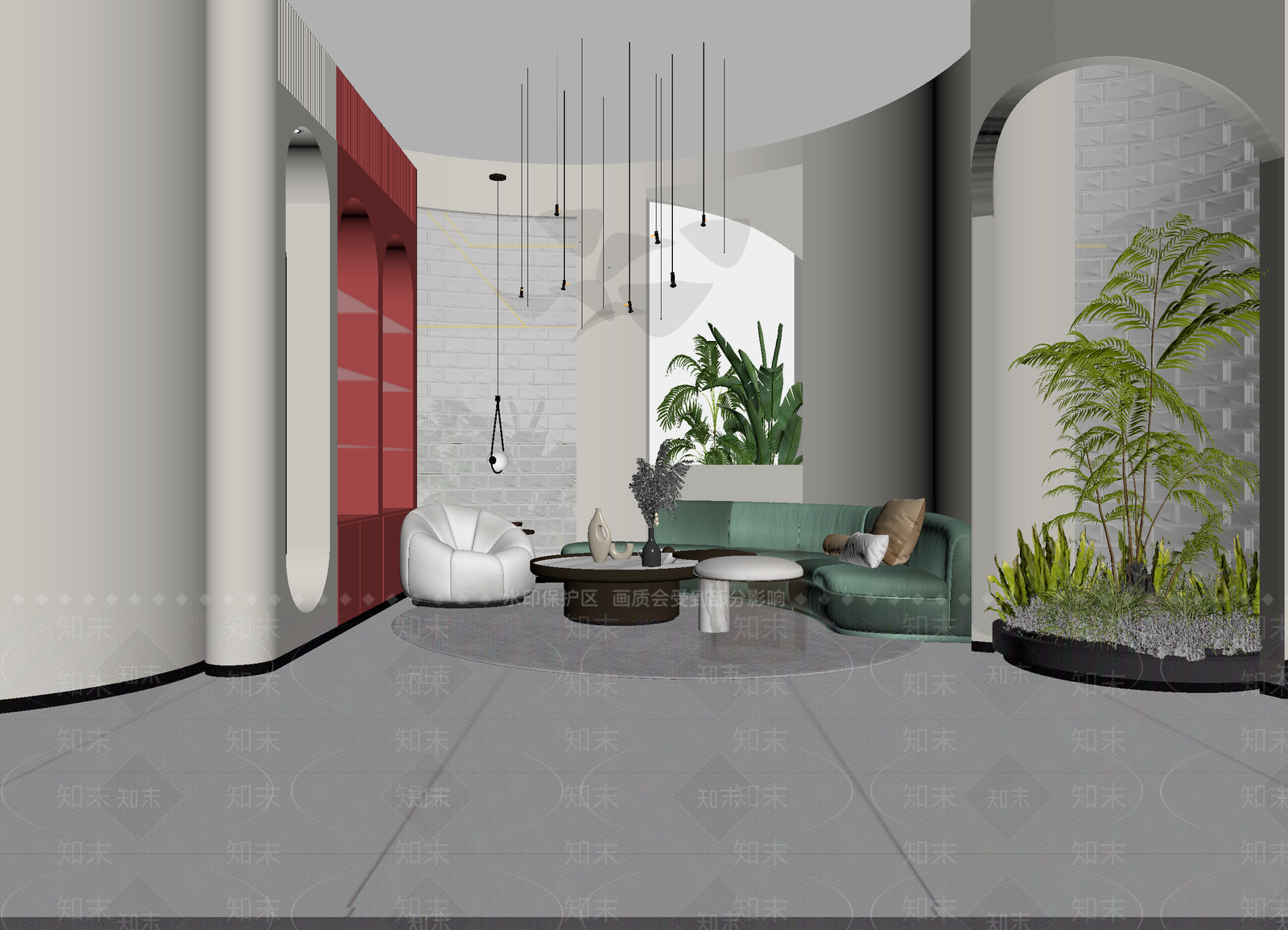现代酒店大堂3D模型下载【ID:1214771237】