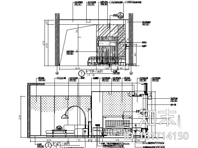 [上海]某国际公寓样板房B1-1型装修图cad施工图下载【ID:161714150】