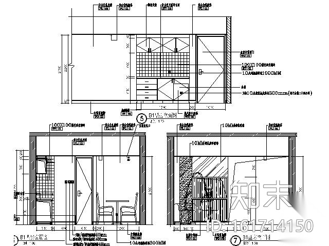 [上海]某国际公寓样板房B1-1型装修图cad施工图下载【ID:161714150】