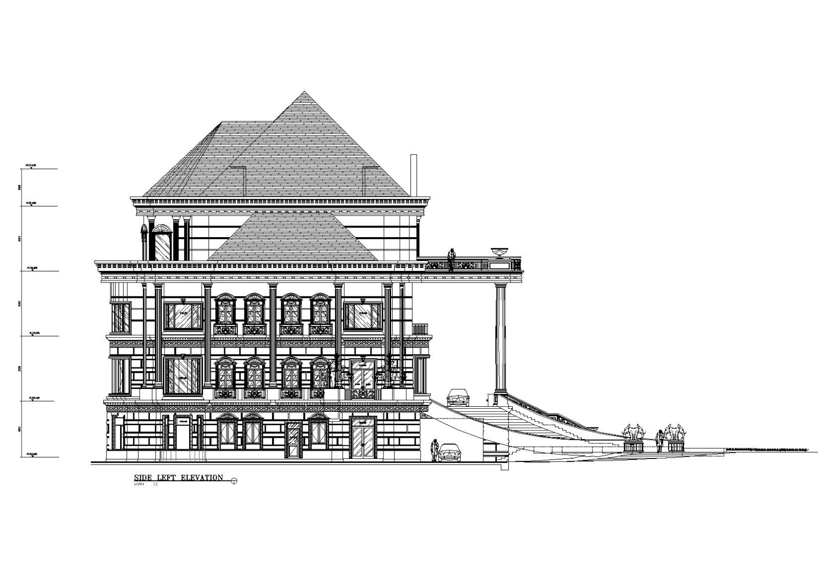 法国五层欧式独栋会所建筑施工图+实景图施工图下载【ID:160733131】