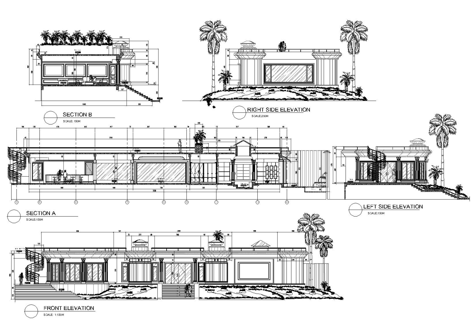 法国五层欧式独栋会所建筑施工图+实景图施工图下载【ID:160733131】