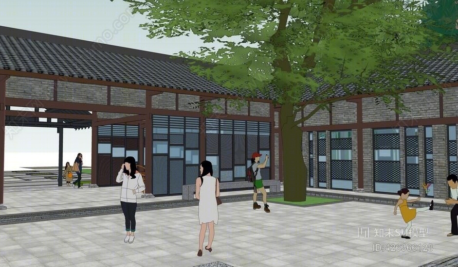 中式驿站SU模型下载【ID:426366128】