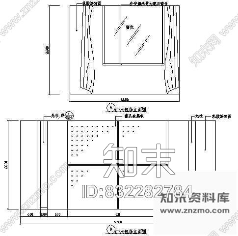 图块/节点KTV包房立面图1cad施工图下载【ID:832282784】