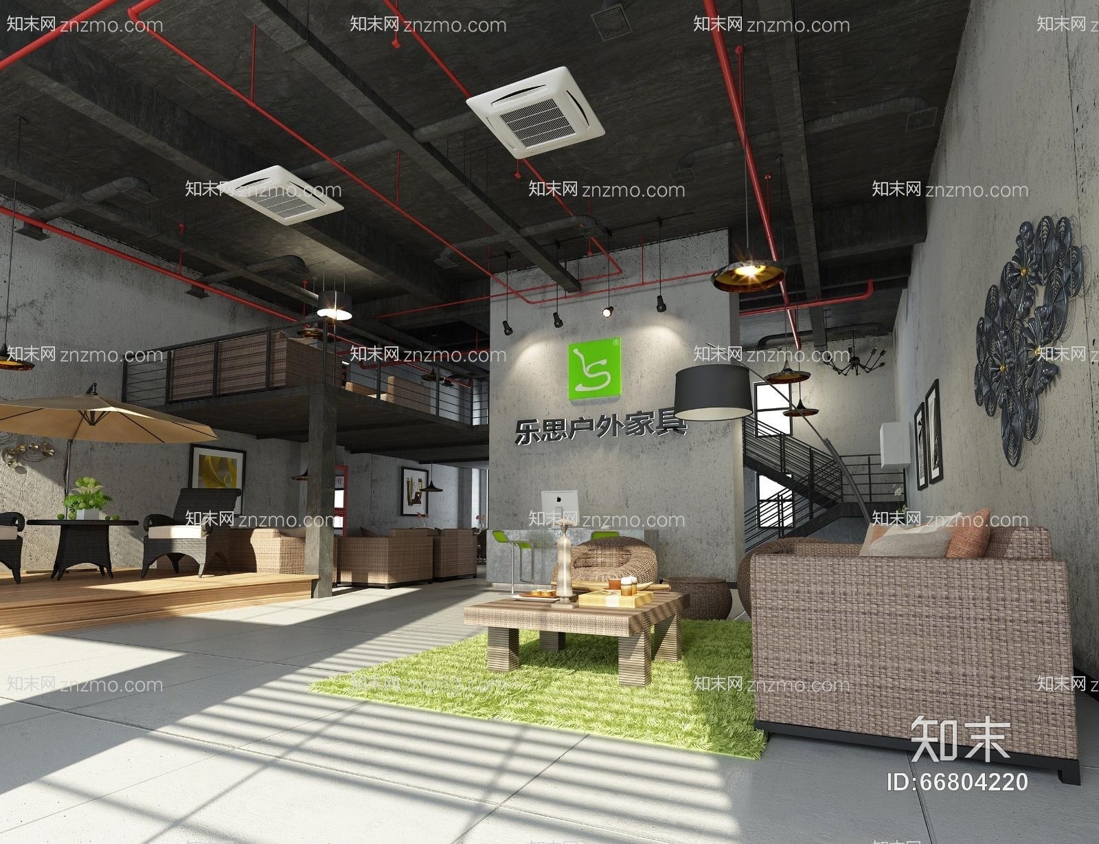 工业风家具专卖店3D模型下载【ID:66804220】