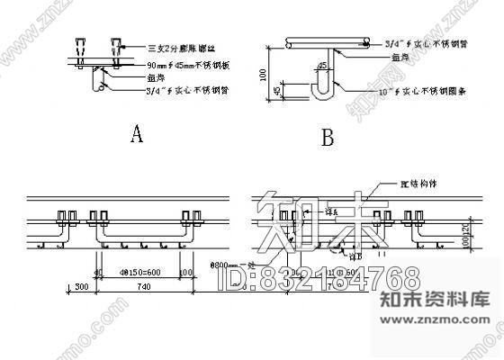 图块/节点晒衣架详图cad施工图下载【ID:832184768】