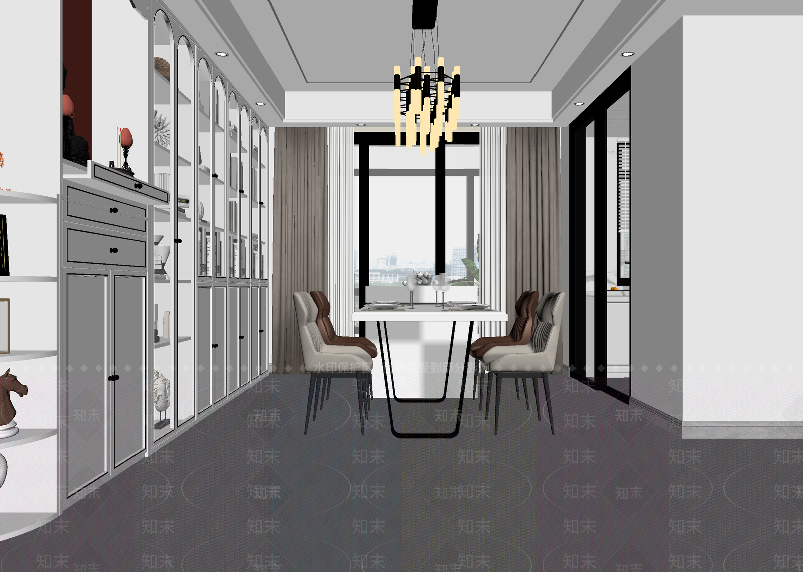 现代家居餐厅3D模型下载【ID:1215018033】