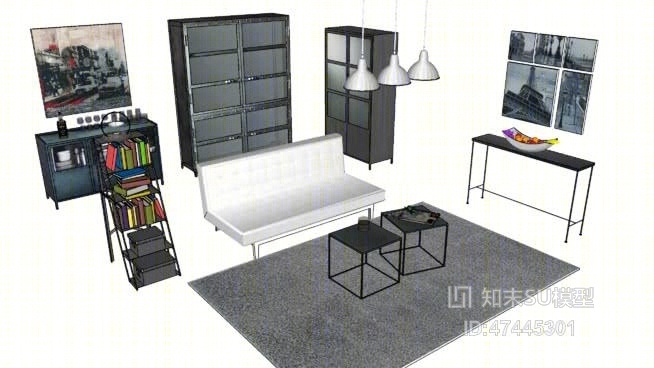 家居客厅SU模型下载【ID:917990810】
