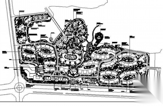 文化名园环境设计总平面施工图下载【ID:161109163】