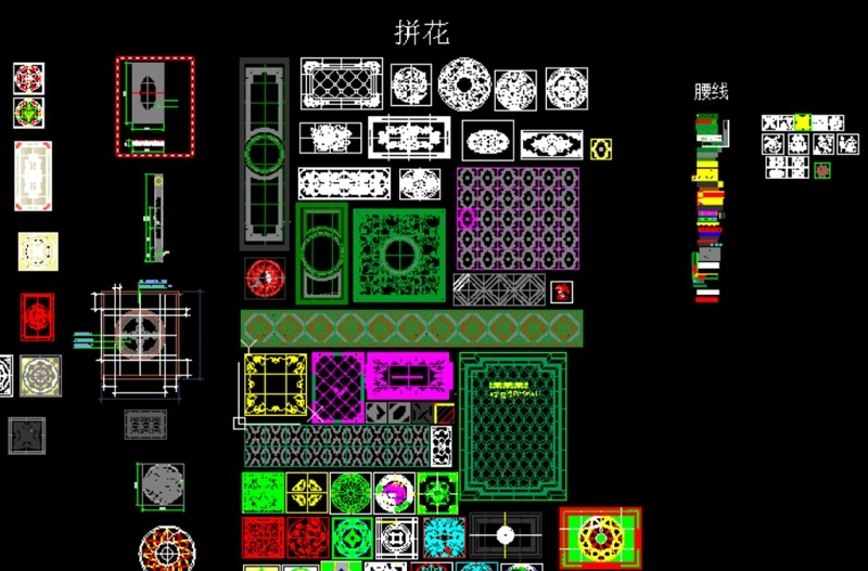 CAD水刀拼花图库图片cad施工图下载【ID:149770118】