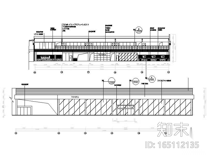 一汽TOYOTA展厅设计图cad施工图下载【ID:165112135】
