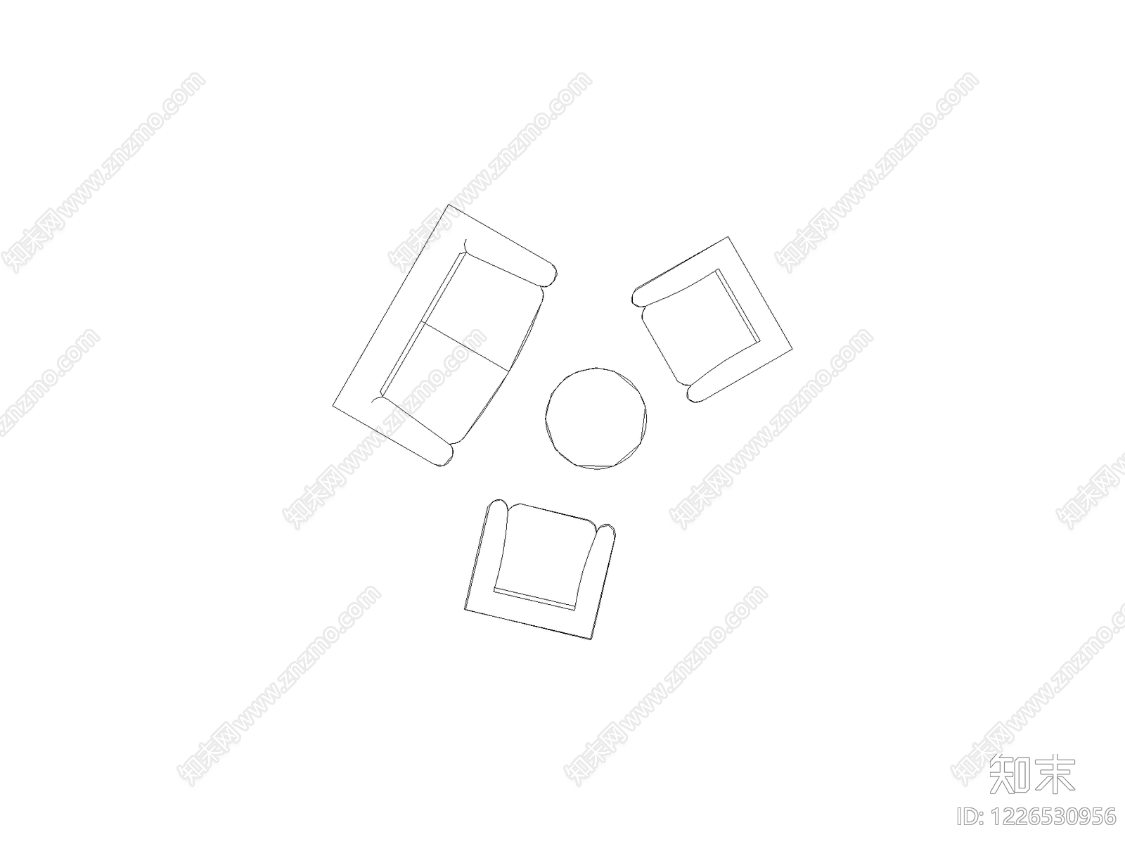 现代沙发CAD图纸