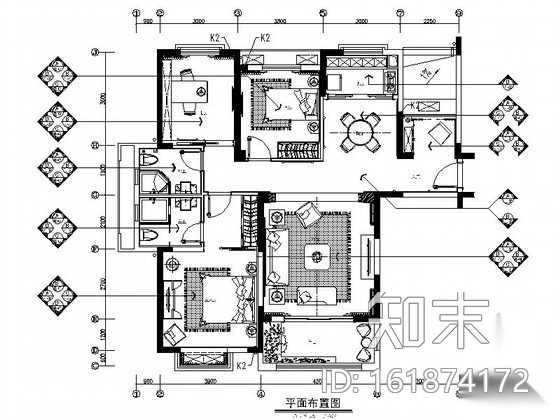 [南通]主题乐园欧式风格三居室装修图（含效果）cad施工图下载【ID:161874172】