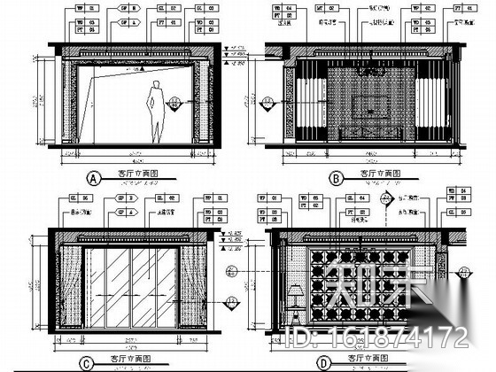 [南通]主题乐园欧式风格三居室装修图（含效果）cad施工图下载【ID:161874172】