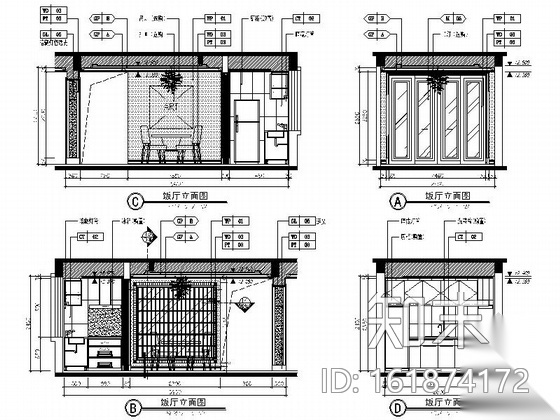 [南通]主题乐园欧式风格三居室装修图（含效果）cad施工图下载【ID:161874172】