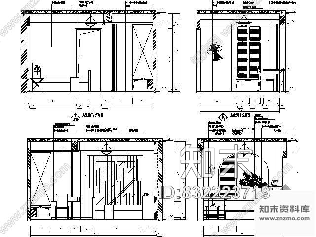图块/节点儿童房立面图施工图下载【ID:832223719】