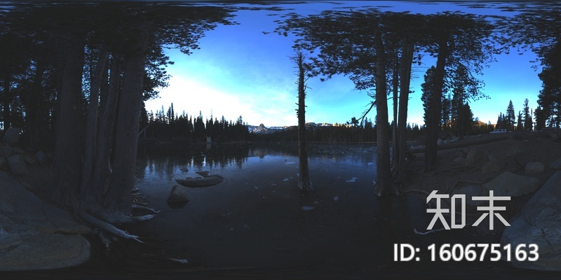 室外深林湖泊HDR全景贴图贴图下载【ID:160675163】