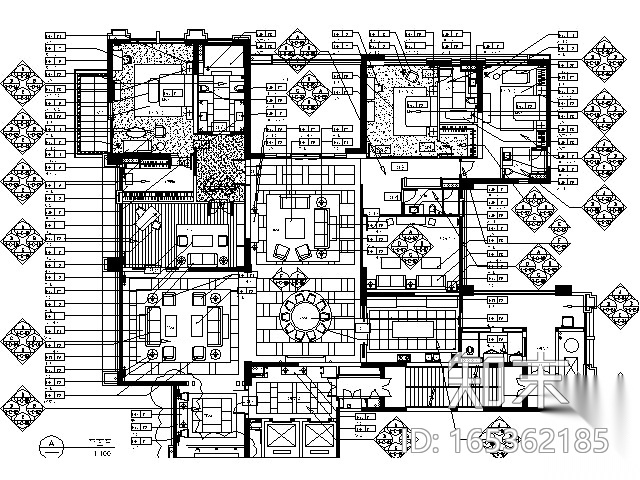 [广东]某国际公寓经典样板房施工图（含实景）施工图下载【ID:165362185】