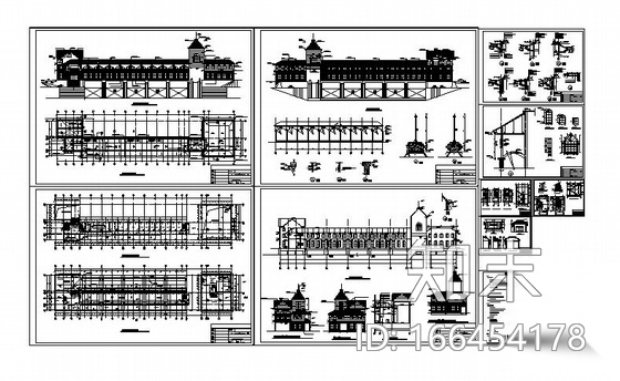 某欧式水闸管理房建筑结构施工图cad施工图下载【ID:166454178】