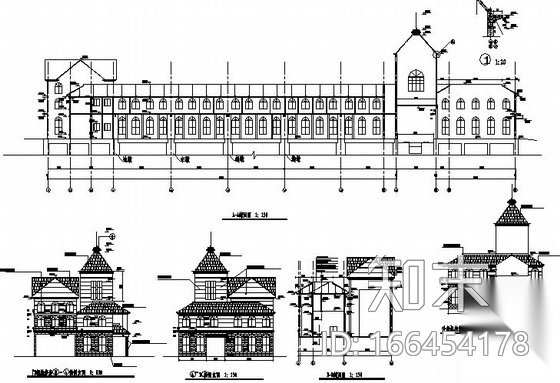 某欧式水闸管理房建筑结构施工图cad施工图下载【ID:166454178】
