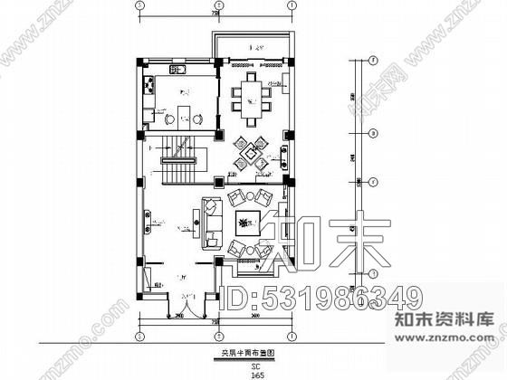 施工图丹阳环境舒适小区三层别墅室内装修图含效果cad施工图下载【ID:531986349】