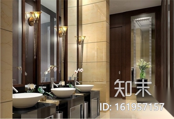 [昆山]五星级酒店卫生间室内装修施工图（含效果）cad施工图下载【ID:161957157】