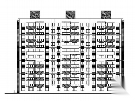 [温州]某住宅区11号十一层板式住宅楼建筑施工图cad施工图下载【ID:165392194】