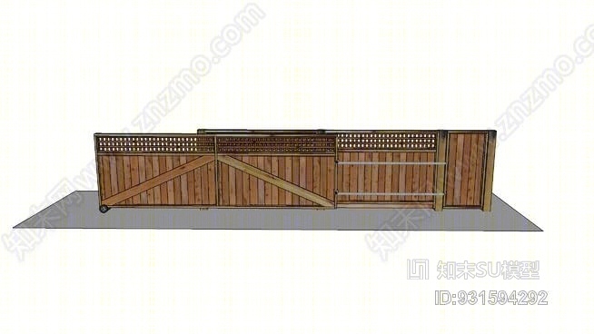 卷雪松门SU模型下载【ID:931594292】