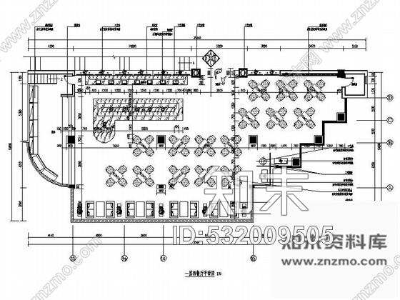 施工图新中式西餐厅室内装修图cad施工图下载【ID:532009505】