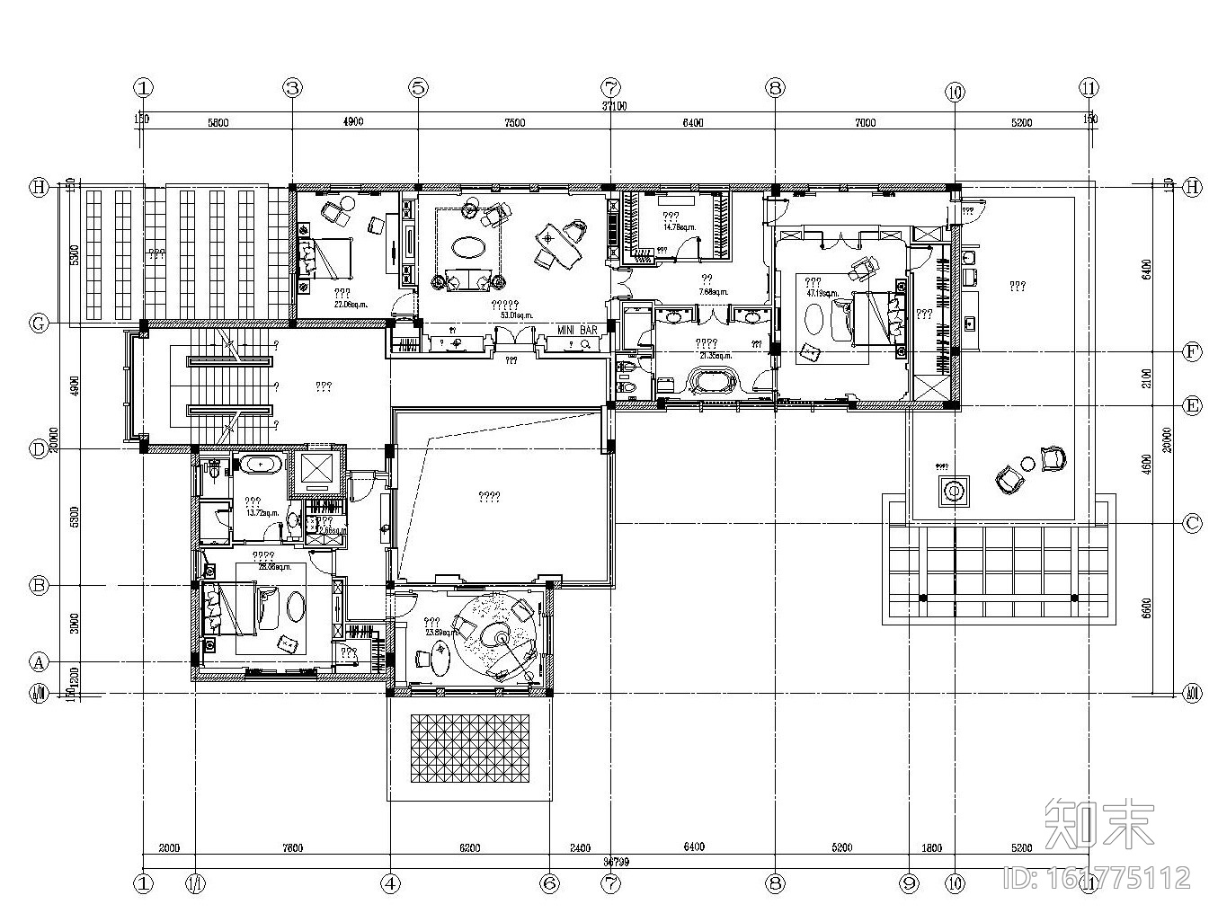 [江苏]某富商豪奢欧式别墅内部装饰施工图（附效果图）cad施工图下载【ID:161775112】