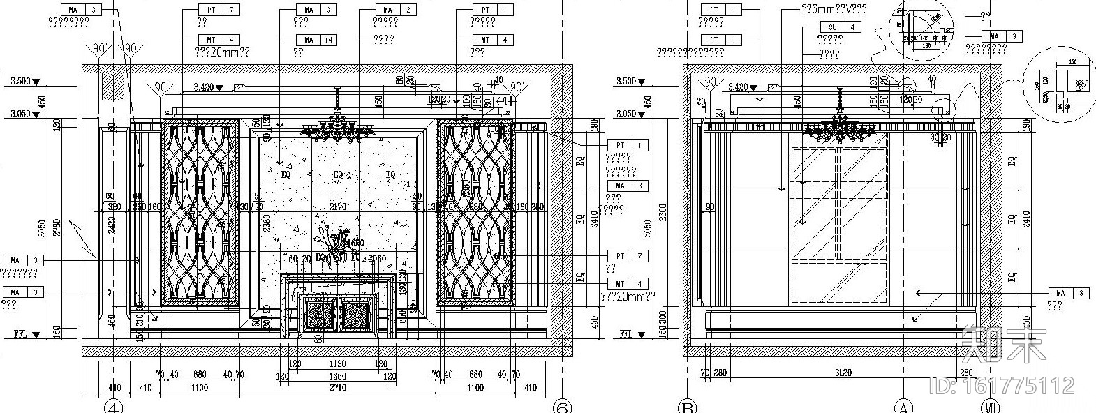 [江苏]某富商豪奢欧式别墅内部装饰施工图（附效果图）cad施工图下载【ID:161775112】