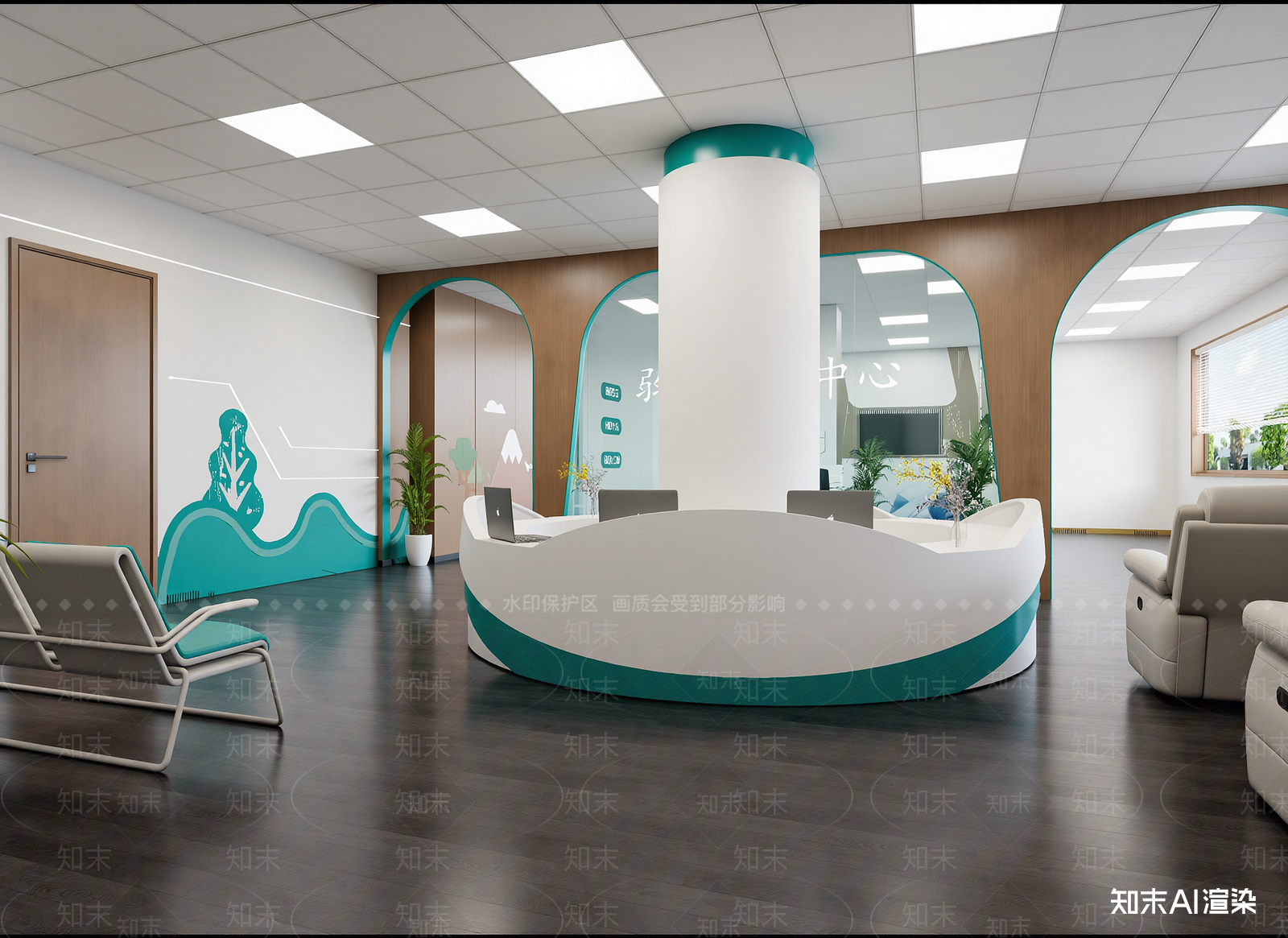 现代接待室3D模型下载【ID:1214325542】