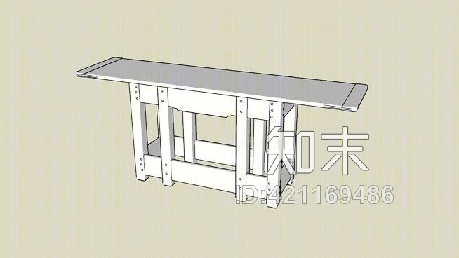 现代桌子SU模型草图