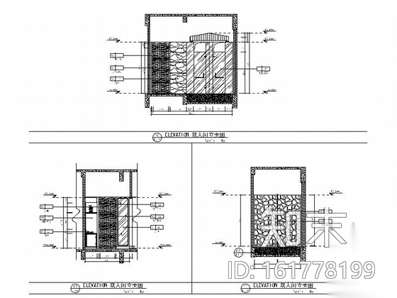 [西藏]原木清新酒店双人客房CAD施工图（含效果图）cad施工图下载【ID:161778199】